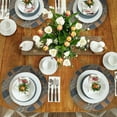 thumbnail image 5 of Silver Gray Beaded Placemats Set of 8 for Dining Coffee Table Scratch Heat Stain Resistant Charger Kitchen Decor Durable Tablemats - Fall Autumn Thanksgiving Holiday - 14 Inches, 5 of 8