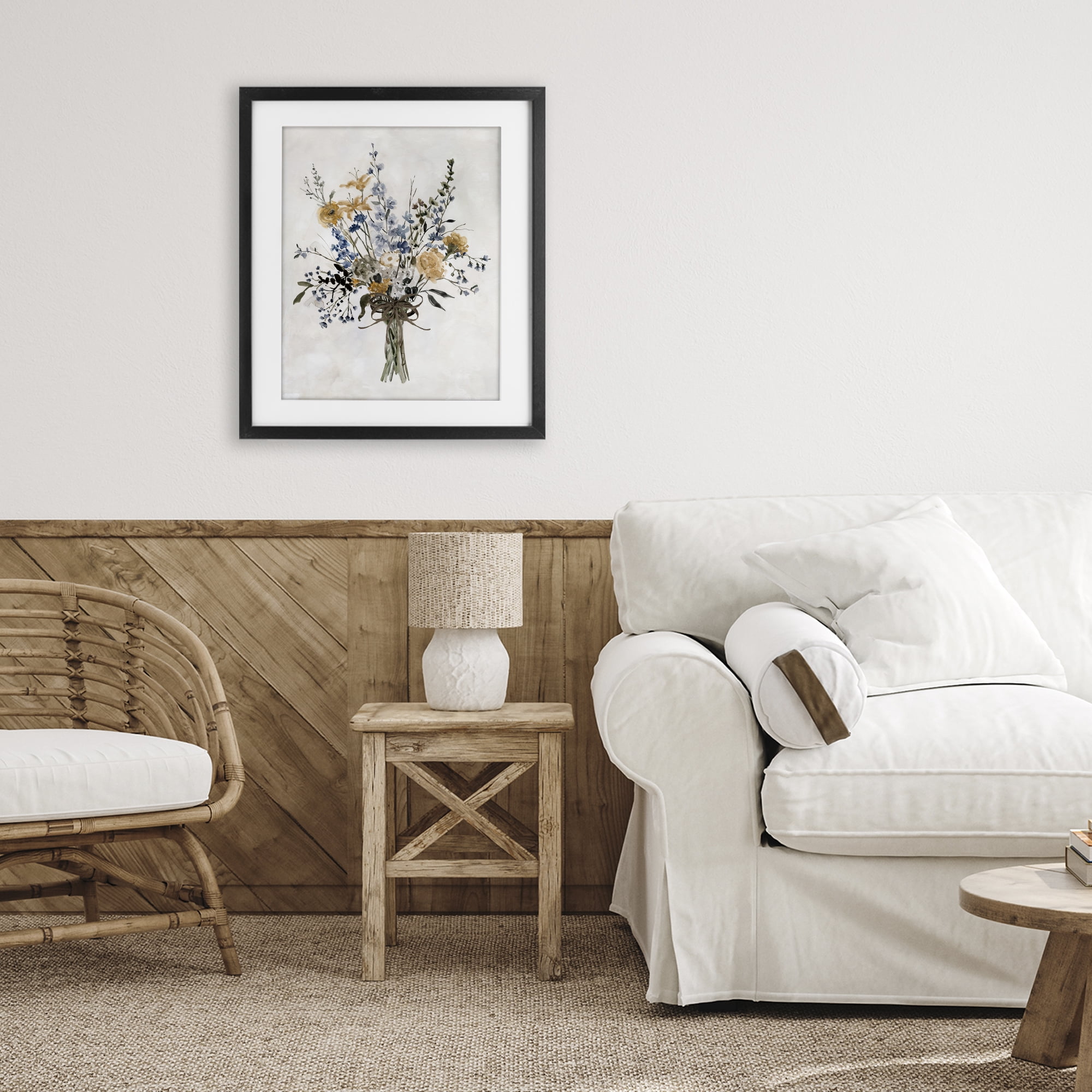 Stupell Industries Delicate Botanicals Bushel Black Framed Print Under Glass, design by Carol Robinson