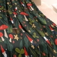 thumbnail image 3 of Red Mushroom Gnome Dark Green Pattern Blanket,Comfortable Soft Lamb Wool Throw Blanket,All Season,Warm Lightweight Blankets for Sofa Bed Couch Living Room Chair,40"x50", 3 of 4