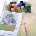 thumbnail image 4 of Latch Hook Rug Making DIY Tools Kit for Home Decor Dog Teddy Bear On Moon Flower Latch Hook Carpet Kits with Crochet Crochet 50x50cm, 4 of 8