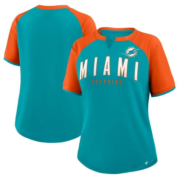 Women's Fanatics Aqua/Orange Miami Dolphins Height Advantage T-Shirt