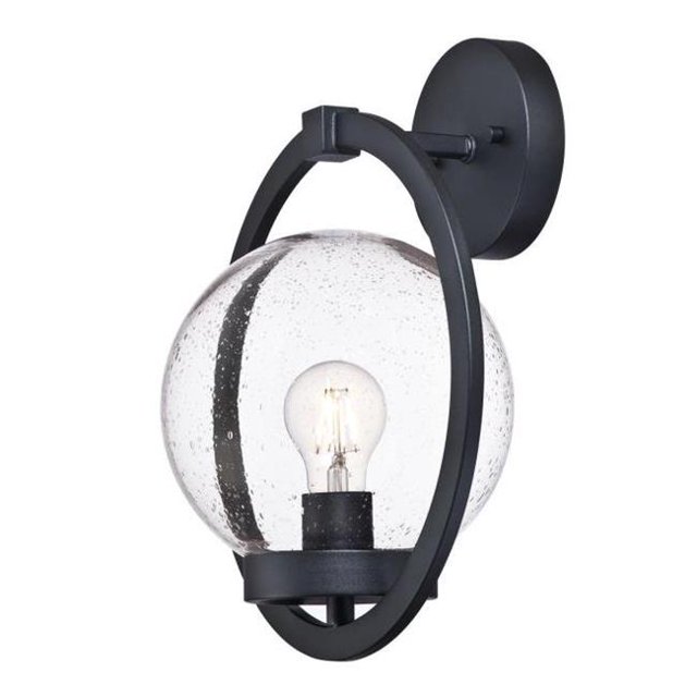Westinghouse 6580400 Finition Noire Texturée Fixation Murale en Verre Semé Clair