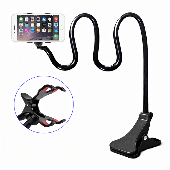 Gooseneck Bed Phone Holder Long Arm Phone Mount for Desk, Clip Bracket Clamp Stand for 4.0-6.5'' Mobile Cell Phone Stand By PULMCheerger