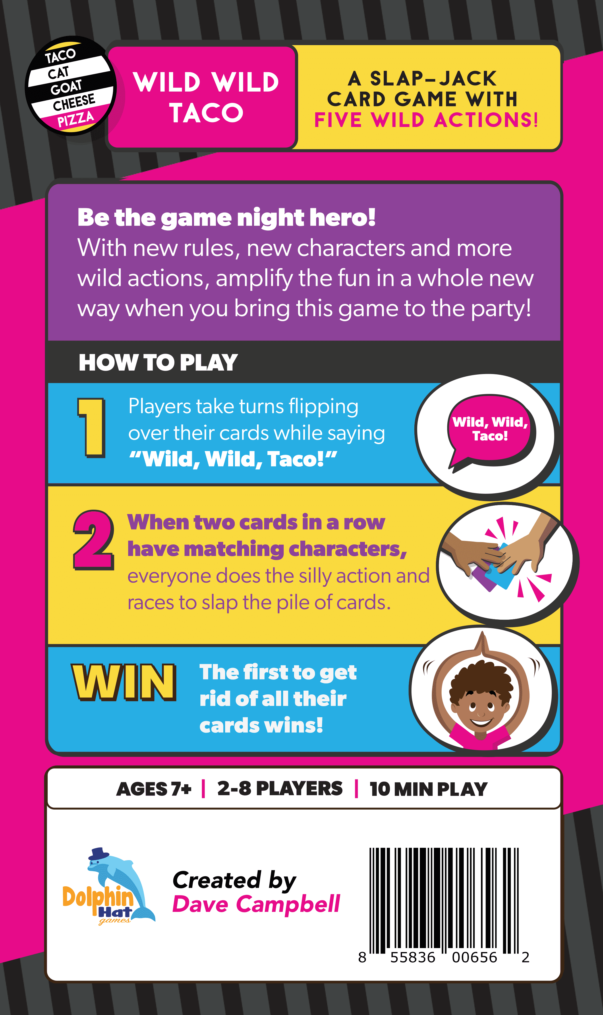 Wild, Wild Taco – by Taco Cat Goat Cheese Pizza - Hilarious, Fast-Paced Slap-Jack Card Game for Kids, Teens, and Adults. Family Friendly Party Game. Great Gift for Kids Ages 7+, 2-8 Players, 10 Min
