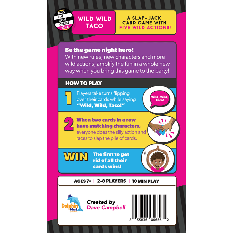 Wild, Wild Taco – by Taco Cat Goat Cheese Pizza - Hilarious, Fast-Paced Slap-Jack Card Game for Kids, Teens, and Adults. Family Friendly Party Game. Great Gift for Kids Ages 7+, 2-8 Players, 10 Min