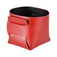 thumbnail image 2 of facefd PU Sac de Rangement en Cuir Couleur Unie Pliable à la Mode à l'Épreuve des Rayures Clé Oreillette Boîte de Conteneur de Contrôle à Distance Noir Rouge, 2 of 9