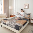 thumbnail image 3 of Homewish Retro Boho Mandala Queen Sheets,Patchwork Geometric Queen Sheet Sets,Brown Gray,4 Pieces,1 Flat Sheet, 1 Fitted Sheet and 2 Pillowcases, 3 of 6