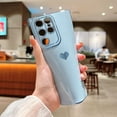 thumbnail image 5 of Compatible with Samsung Galaxy S23 Ultra 5g 6.8" Phone Case Luxury Plating Cute Love Heart Cover Full Camera Protection Soft Silicone Shockproof Bumper with Side Hearts Pattern (Blue), 5 of 11