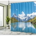 thumbnail image 5 of Ambesonne Winter Shower Curtain, Snow Frozen Lake Swiss, 69"Wx84"L, Blue Green White, 5 of 5