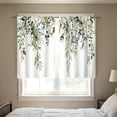 thumbnail image 7 of huayou 2 Pack Printed Kitchen Tier Curtains, 27.56x39.4 Inch Watercolor Eucalyptus Leaf Floral Short Window Curtains, for Indoor Kitchen Farmhouse Home Window Decor, 7 of 7