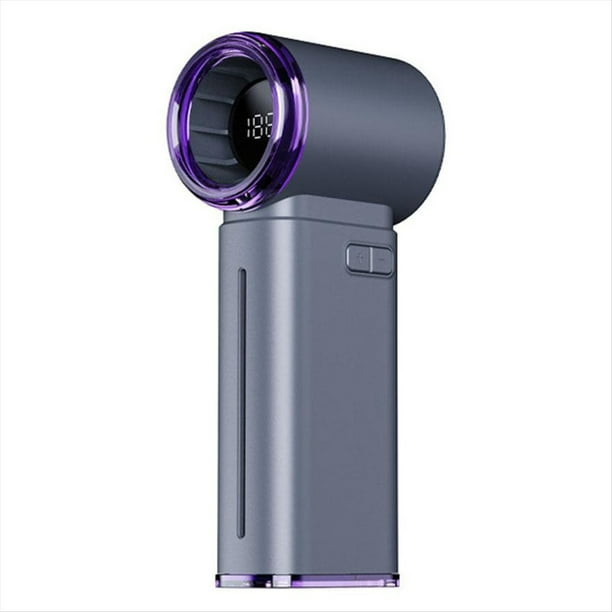 Mini Ventilador Digital Portátil con 199 Niveles de Velocidad, Refrigeración por Vapor de Hielo, Recargable por USB, Pantalla Inteligente para Exteriores. B