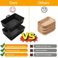 thumbnail image 3 of ZPAQI 2Pieces Rectangle Air Fryer Liner Reusable Silicone Baking Tray Basket, 3 of 8