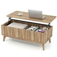 thumbnail image 1 of Gymax 43.5'' Fluted Lift Top Coffee Table w/Lift Tabletop Hidden Compartments for Home, 1 of 10
