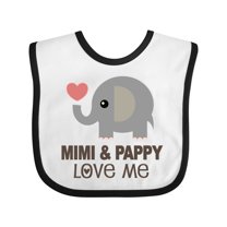 Inktastic Mimi and Pappy Love Me Elephant Boys or Girls Baby Bib