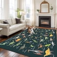 thumbnail image 2 of 5'x7' Area Rugs for Living Room Bedroom, Green Dinosaur Washable Rug Carpet Runner Indoor Outdoor, Vintage Letters Farm Animals Non Slip Floor Mats Area Rug for Kitchen, Nursery, 2 of 8