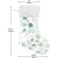 thumbnail image 2 of Coolnut Christmas Stockings 2 Pack Flower Green Leaves Xmas Stockings 17.7 inch Fireplace Hanging Stockings for Family Christmas Decoration, 2 of 6