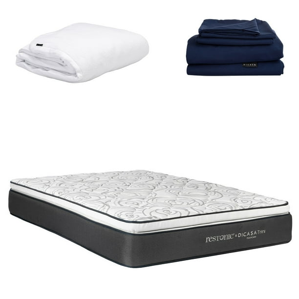 Colchon Queen Size Trini+Protector Cloud+Sabanas Softy