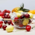 thumbnail image 4 of 100 cerezas artificiales, 50 cerezas rojas realistas, 50 cerezas rojas negras falsas, modelo de fruta falsa, casa, 4 of 5