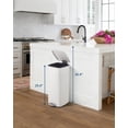 thumbnail image 4 of 8 Gallon Kitchen Trash Can, Stainless Steel Garbage Can with Lid and Inner Bucket, Step-On Square Trash Bin for Home Office Bedroom Bathroom Laundry Room - Beige, 4 of 8