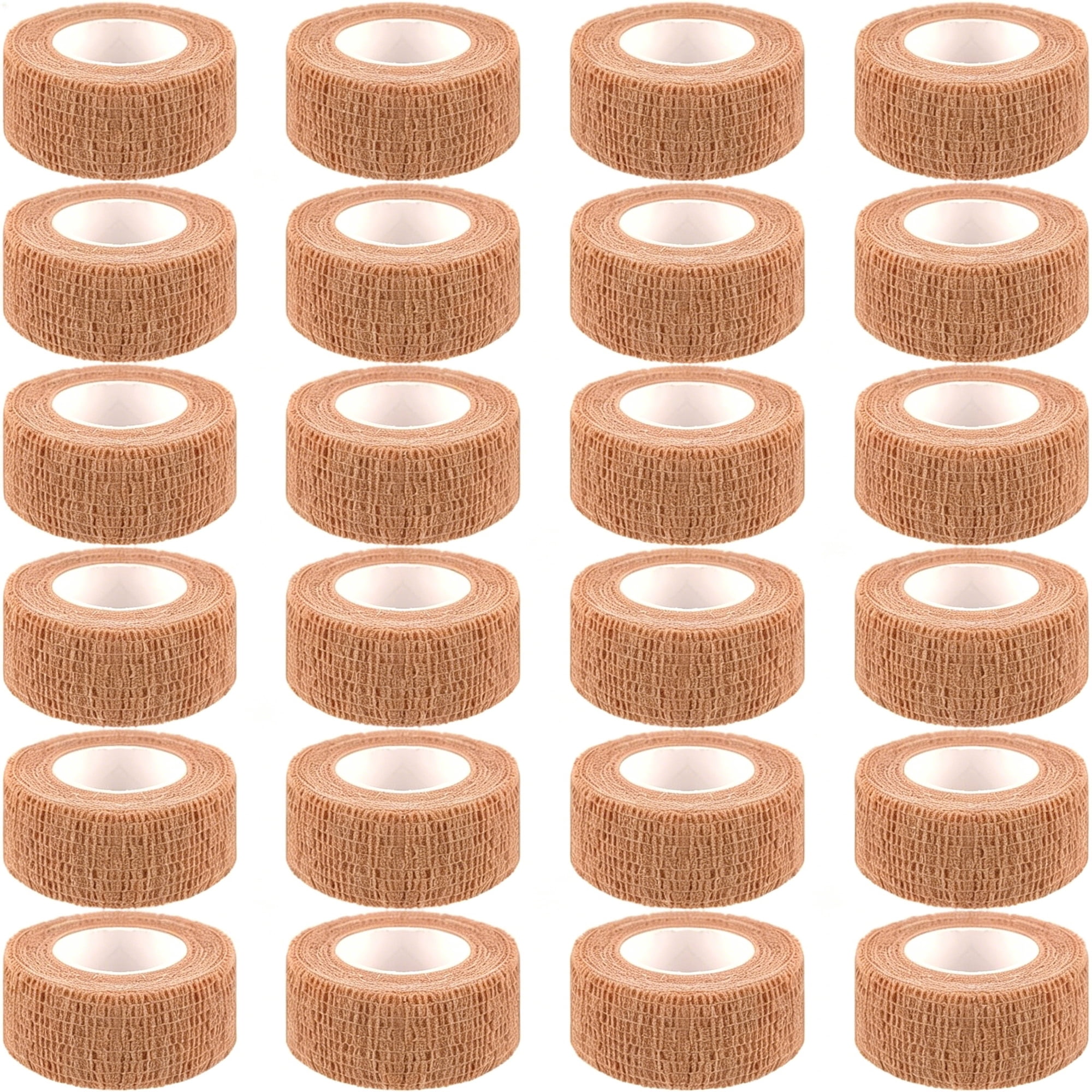 OITY 24 Pack Self Adherent Cohesive Wrap Bandages 1"Es X 5 Yards,First Aid Tape, Elastic Self Adhesive Tape, Athletic, Sports Wrap Tape, Bandage Wrap for Sports, Skin Colour Athletic Tape