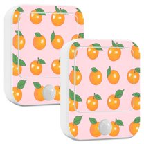 Yayeee 2-Pack Plug in LED Night Lights with Light Sensors Motion Detectors, Cute Oranges