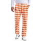 thumbnail image 1 of INSPIRAR CHIC Pantalones de Hombre con Patrón de Cuadros en Diamante, Corte Regular, Traje de Bloque de Color 30 Naranja, 1 of 6