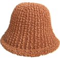 thumbnail image 2 of CoCopeaunts Bucket Hat for Women Lamb Plush Fisherman Hat Fashion Solid Color Pleated Bucket Caps Literary Leisure Big Brim, 2 of 8