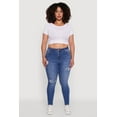 thumbnail image 2 of Womens Plus Size WAX High Waisted Distressed Skinny Jeans, 2 of 5