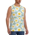thumbnail image 2 of Uemuo Daisies Flowers Pattern Men's Sleeveless T-Shirt,Muscle Athletic Tank Top, Moisture-wicking Quick-dry Breathable Classic Tee Top for Gym Run Outdoor Sports-Small, 2 of 8