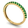 thumbnail image 2 of 0.285 ctw Wedding Band for Women - 14K Yellow Gold Simulated Emerald Stackable Eternity Ring, 2 of 6