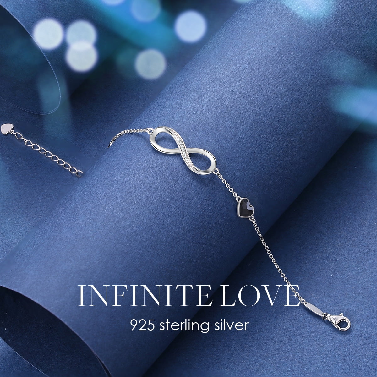 CDE 925 Sterling Silver Bracelet for Women Infinity Heart Symbol