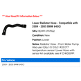 thumbnail image 2 of Lower Radiator Hose - Compatible with 2004 - 2005 BMW 645Ci, 2 of 2