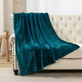 thumbnail image 3 of Home Soft Things Solid Light Faux Fur Throw - Deep Teal - 50" x 60", 3 of 10