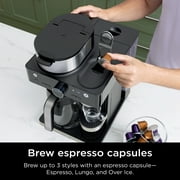 Ninja Espresso & Coffee Barista System 12-Cup, Built-In Milk Frother, Nespresso Capsule Compatible, CFN601, Black