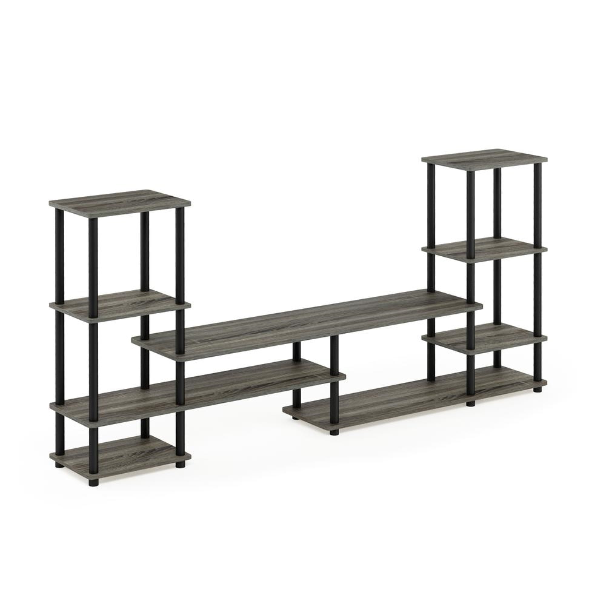 Furinno Turn-N-Tube Wood Grand Entertainment Center for TV up to 50" in Oak Gray