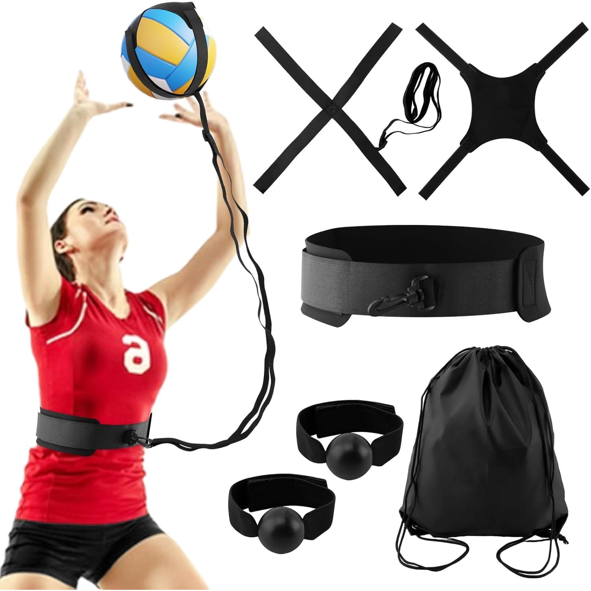 Volleyball Equipment Aid, Professional Rebounder Set, Adjustable Volleyball Trainer to Practice Serve, Spike, Set and Pass, for Beginners & Pro