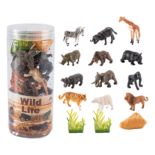 Figuras de simulación Figuras De Acción De Animales Juguetes Para Niños Juguetes Para Niños Decoración De Mesa 16 Piezas A Magideal Figuras de simulación
