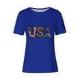 thumbnail image 4 of Save On Women's Independence Day T Shirts Sun-Flower Printed T-Shirts American Flag Graphic Tops Shirts Round Neck Short Sleeve Tee Blouses Comfort Casual Tunic Blouse Beach Vacation Party Clothes, 4 of 4