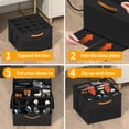 thumbnail image 5 of Aokeyee Shoe Organizer for Closet, 2 Pack Foldable Shoe Storage Organizer Box Bin with Cover and Reinforced Handles, Fit 16-32 Pairs, Black, 5 of 7