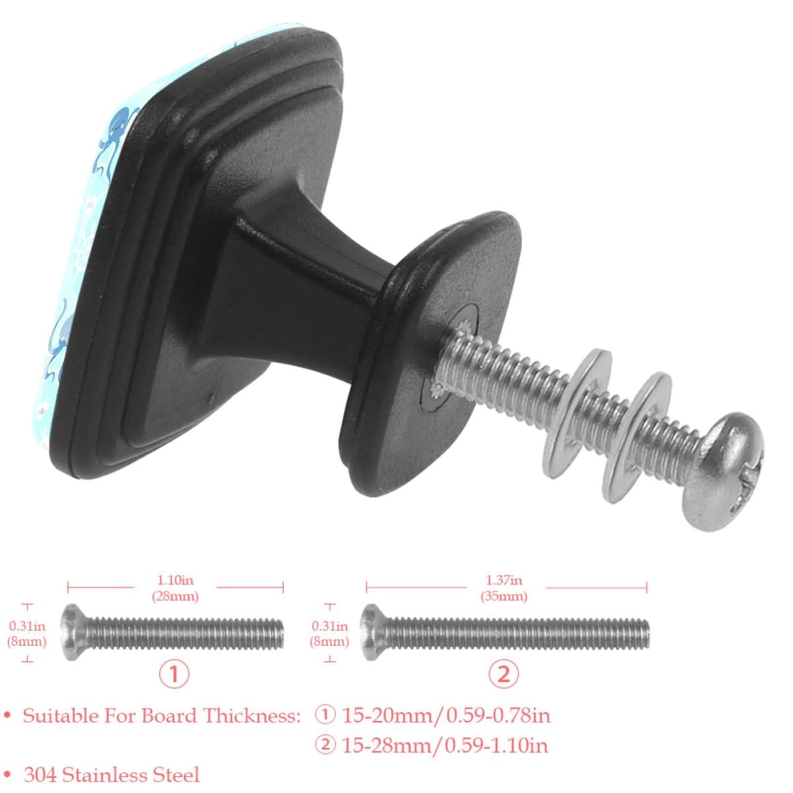 4 Pcs Square Cabinet Handle Cupboard Knob Drawer Pulls Handle Anchor Drawer Knobs with Screws Furniture Decoration