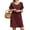 Dark Red, variant on Nightgowns for Women Button Down Bamboo Viscose Nightshirts Short Sleeve Sleepshirt Crew Neck House Dress with Pockets Sleepwear