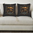 thumbnail image 3 of Lion & Starry Landscape Throw Pillow Covers 18x18in Set of 2 - Ornate Floral Design for Couch Bed Car Decor, 3 of 8