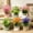 Multicolor-2B, variant on MMJ Artificial Lavender Potted Plant Mini Faux Flower Arrangement for Wedding Table Home Decor 7.87x7.48in