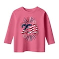 thumbnail image 5 of USA 250th Anniversary Shirt Girls Patriotic 4Th of July Graphic Print Three Quarter Sleeve Casual Tee Shirt for Toddler and Youth Kids Pink 4 Years-5 Years, 5 of 5