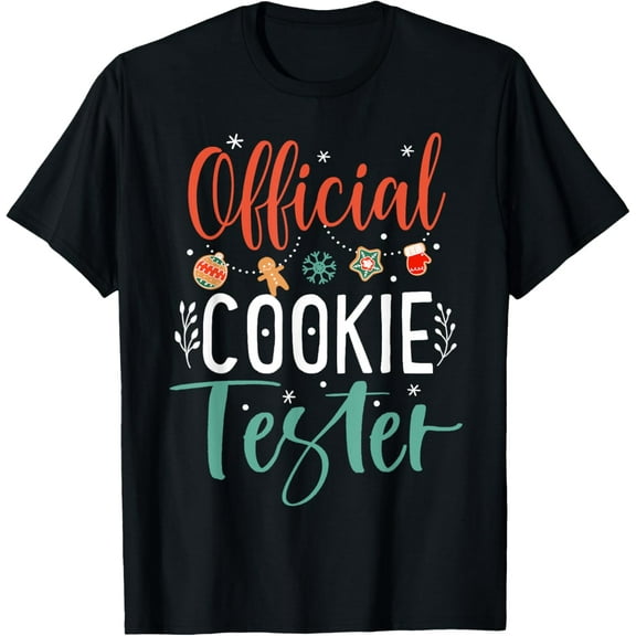Premium model-Unisex-100% cotton-Cookie Tester Baker Christmas Pjs Family Xmas Official Cookie Tester Funny Christmas Couples Matching T-Shirt