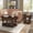 Cherry + Rubber Wood, variant on 42 Inch Oval Wood Coffee Table with Open Storage Shelf, 2-Tier Solid Rubber Wood Cocktail Table for Living Room, Cherry