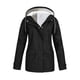 thumbnail image 1 of Jumpingount Sudadera con capucha Mujer suave Chaqueta a prueba de viento Impermeable al aire libre Invierno Cálido Outwear Abrigos y chamarras Negro 3XL, 1 of 1