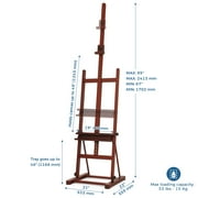 VISWIN Medium H-Frame Easel 67 to 95H, Hold Canvas Up to 49-Walnut