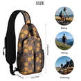 thumbnail image 5 of Sling Backpack,Halloween Pumpkins and Witch Hats Crossbody Bag with Water Bottle Holder,Waterproof Sling Bag for Men/Women with Chest Phone Holder for Hiking,Travel, 5 of 6