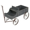 thumbnail image 3 of Shine Company Small Cedar Wood Decorative Buckboard Wagon Planter in Gray, 3 of 3